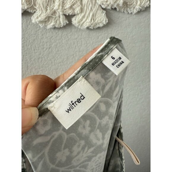 Wilfred Cressida Satin Light Birch Floral Midi Wrap Skirt Green Boho Coquette 6 - Picture 11 of 11